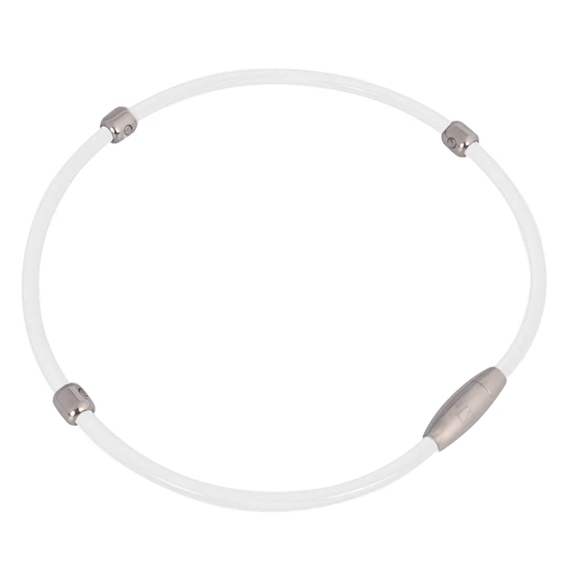 Naszyjnik magnetyczny inSPORTline Alkione ∙ silikon + stal chirurgiczna ∙ 3 magnesy neodymowe - Biały - Biały