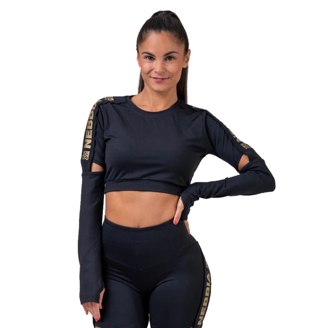 Damski top sportowy Nebbia Honey Bunny 821 - Czarny - Czarny