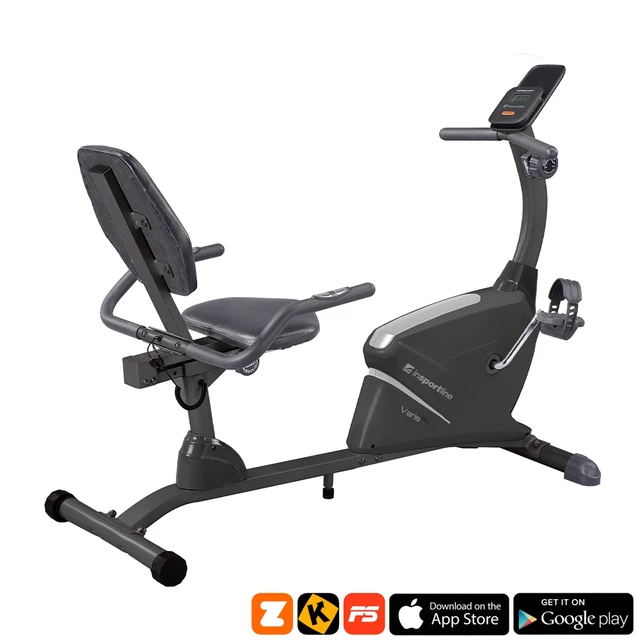 Rower poziomy treningowy inSPORTline Varis ∙ rehabilitacyjny ∙ siodełko żelowe ∙ magnetyczny ∙ 8 poziomów oporu ∙ wyświetlacz LCD ∙ Bluetooth - Czarny