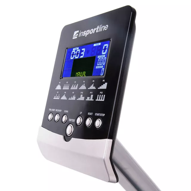 Wioślarz magnetyczny inSPORTline RW60 ∙ składany ∙ program HRC ∙ 16 stopni obciążenia ∙ Bluetooth ∙ aplikacje treningowe - Czarny