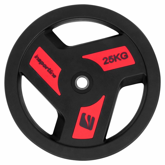 Obciążenia gumowane inSPORTline Herk 30 mm 1,25-25 kg ∙ otwór 30 mm ∙ ergonomiczne uchwyty