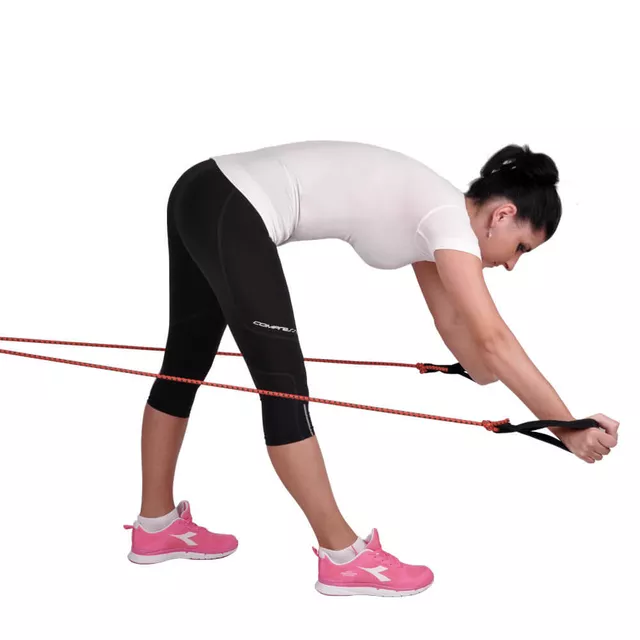 Gumowy ekspander do ćwiczeń inSPORTline Morpo ∙ 200 cm długości ∙ opór 2,6 kg ∙ uchwyty + karabińczyk