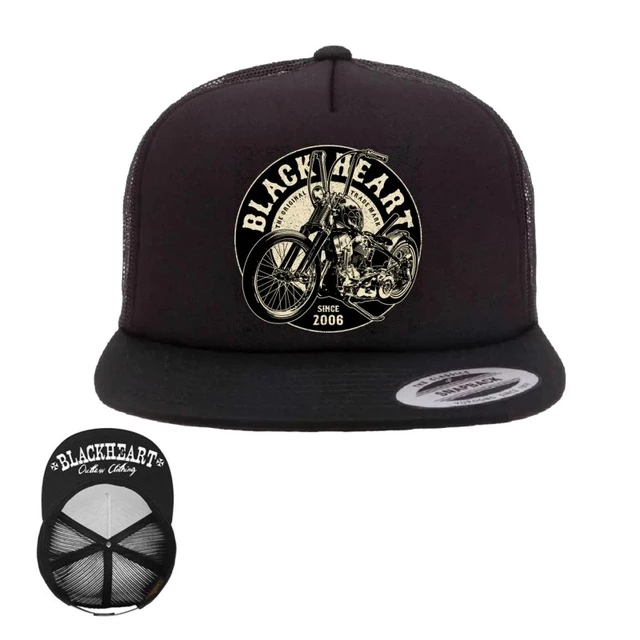 Czapka z daszkiem BLACK HEART Chopper King Trucker BLK - Czarny - Czarny