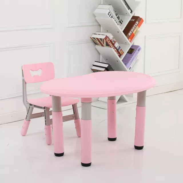 Stolik dziecięcy regulowany z krzesłem inSPORTline Kucerino ∙ ergonomia ∙ antypoślizgowy ∙ lekki ∙ pastelowy design ∙ nośność 40 kg - Różowy