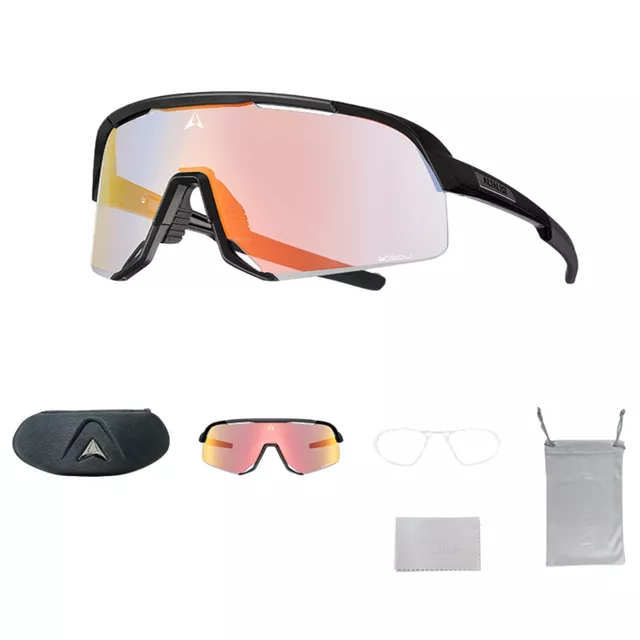 Fotochromowe sportowe okulary przeciwsłoneczne Altalist Kisou PXC - różowy z czerwonymi soczewkami