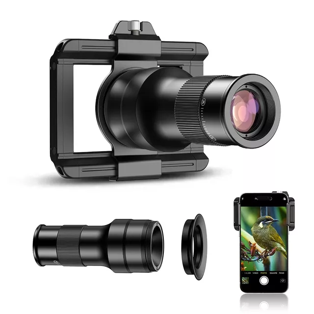 Zestaw teleobiektyw i makro Apexel TM6 ∙ zoom optyczny 6x ∙ ogniskowa makro 150 mm ∙ kompatybilny z iOS/Android ∙ antyrefleksyjne powłoki ∙ waga 203 g
