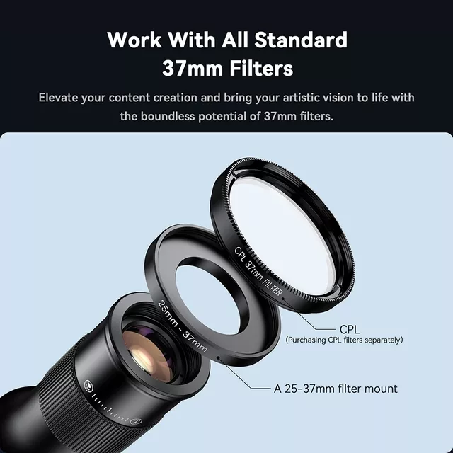 Zestaw teleobiektyw i makro Apexel TM6 ∙ zoom optyczny 6x ∙ ogniskowa makro 150 mm ∙ kompatybilny z iOS/Android ∙ antyrefleksyjne powłoki ∙ waga 203 g