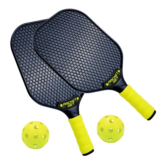 Zestaw do pickleball inSPORTline PBS150 ∙ rakietki 20x40 cm ∙ perforowane piłki ∙ dla 2 osób ∙ motoryka i koordynacja ∙ podróżny