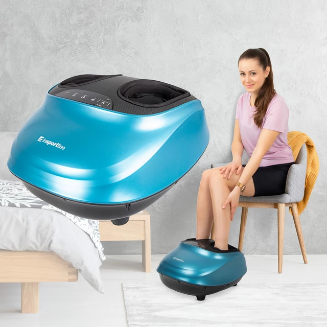 Masażer do stóp inSPORTline Levick ∙ masaż powietrzny + rolki ∙ 3 manualne + 4 automatyczne programy ∙ podgrzewanie