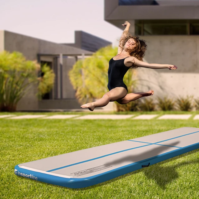 Ścieżka akrobatyczna do ćwiczeń Airtrack inSPORTline Airstunt 400x100x10 cm niebieska