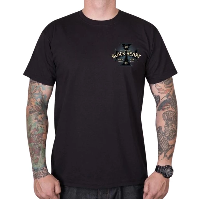 Koszulka ma motocykl T-shirt BLACK HEART Ava - Czarny