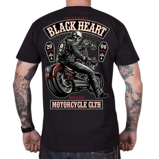 Koszulka motocyklowa T-shirt BLACK HEART Coffin - Czarny - Czarny