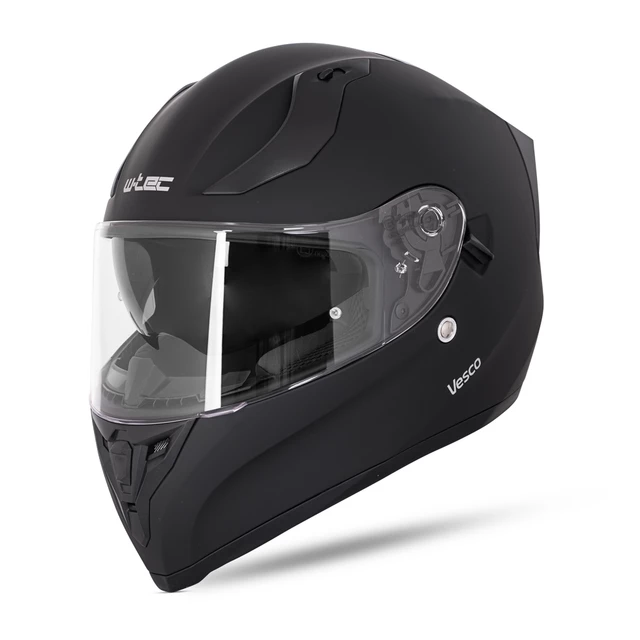 Kask integralny motocyklowy zamknięty z blendą W-TEC Vesco - Czarny mat-refleks - Czarny mat-refleks