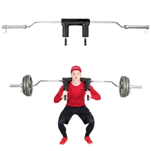 Gryf olimpijski do przysiadów inSPORTline Squabar 239,3cm/50mm ∙ wyściełany ∙ nośność 317 kg ∙ waga 25,5 kg ∙ chromowana stal