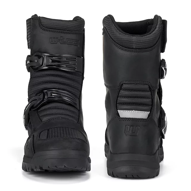 Buty motocyklowe W-TEC Lougamax CE ∙ skóra naturalna ∙ certyfikat CE ∙ wodoodporne ∙ ochraniacze kostek - Czarny