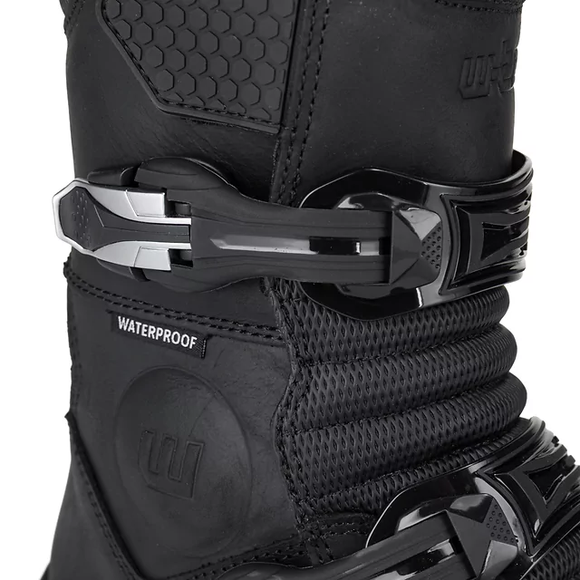 Buty motocyklowe W-TEC Lougamax CE ∙ skóra naturalna ∙ certyfikat CE ∙ wodoodporne ∙ ochraniacze kostek - Czarny