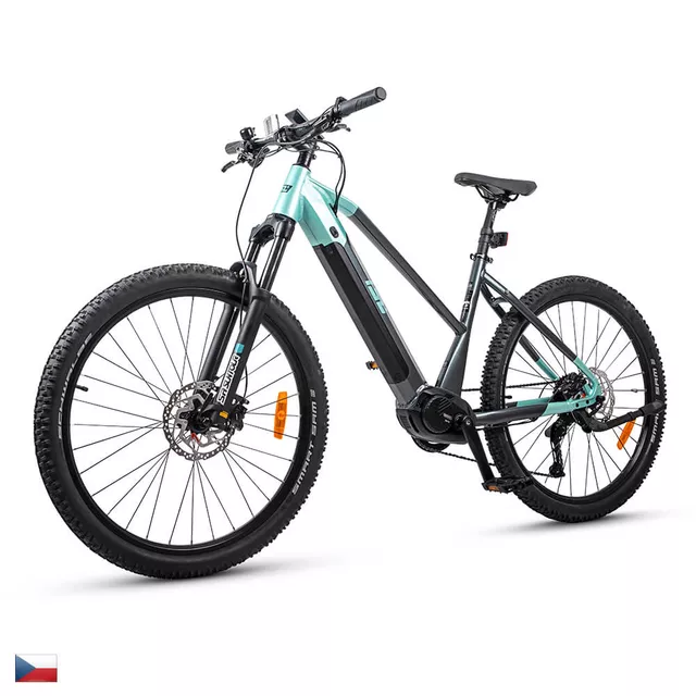 Damski górski rower elektryczny inSPORTline ISL Asuki 630 Wh 27,5" - model 2025 - Aqua Blue