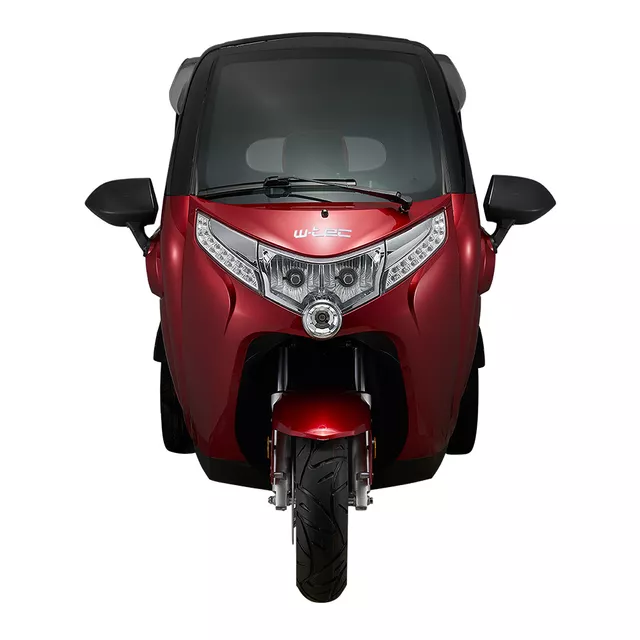 Elektryczny skuter zabudowany W-TEC Tukago ∙ trójkołowy ∙ mikropojazd ∙ 45 km/h ∙ zasięg 50 km ∙ nośność 240 kg ∙ kamera cofania ∙ ogrzewanie - Czerwony