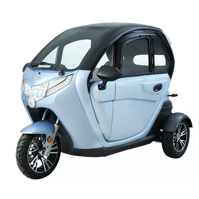 Elektryczny skuter zabudowany W-TEC Tukago ∙ trójkołowy ∙ mikropojazd ∙ 45 km/h ∙ zasięg 50 km ∙ nośność 240 kg ∙ kamera cofania ∙ ogrzewanie - Czerwony - Niebieski