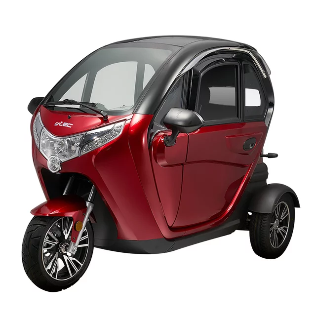 Elektryczny skuter zabudowany W-TEC Tukago ∙ trójkołowy ∙ mikropojazd ∙ 45 km/h ∙ zasięg 50 km ∙ nośność 240 kg ∙ kamera cofania ∙ ogrzewanie - Czerwony - Czerwony