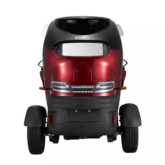 Elektryczny skuter zabudowany W-TEC Tukago ∙ trójkołowy ∙ mikropojazd ∙ 45 km/h ∙ zasięg 50 km ∙ nośność 240 kg ∙ kamera cofania ∙ ogrzewanie - Czerwony
