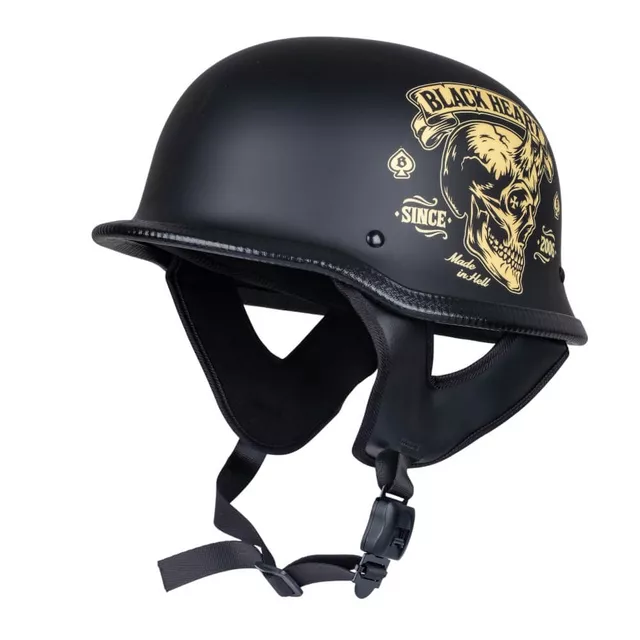 Kask motocyklowy otwarty W-TEC Feldberg ∙ vintage ∙ lekki 880 g ∙ skorupa ABS ∙ DOT ∙ matowy - Czarny