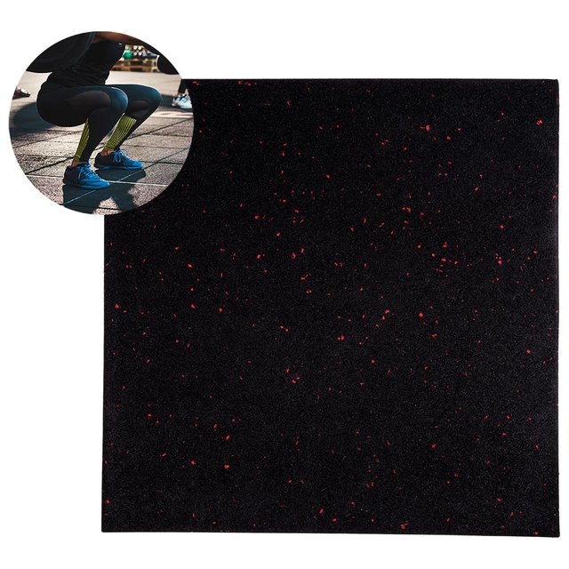 Mata ochronna pod sprzęt inSPORTline Proteko II 50x50x1,5 cm - Czarno-czerwony