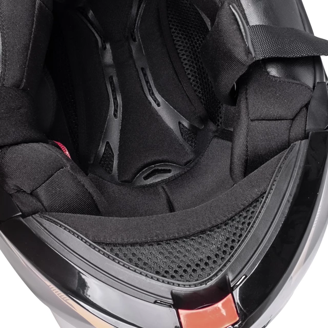 Kask motocyklowy szczękowy z blendą W-TEC Venero - Błyszczący biały