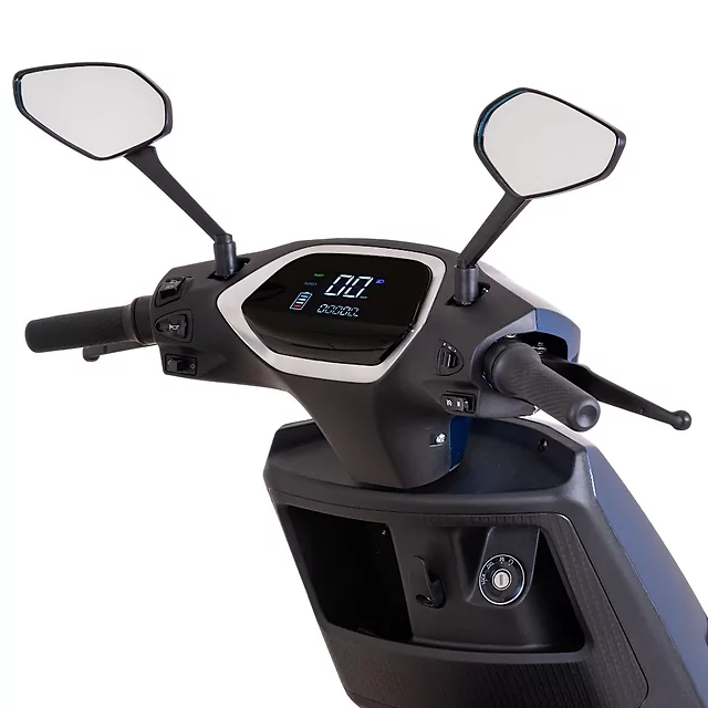 Skuter elektryczny W-TEC Raike II 10" ∙ hamulce tarczowe hydrauliczne ∙ zasięg 65 km ∙ nośność 115 kg ∙ zamykany bagażnik - Niebieski-czarny