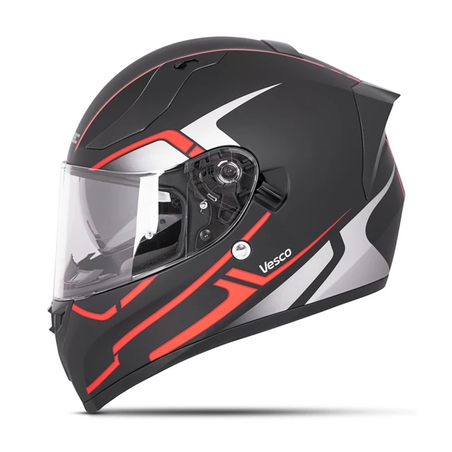 Kask integralny motocyklowy zamknięty z blendą W-TEC Vesco - Czarny mat-refleks