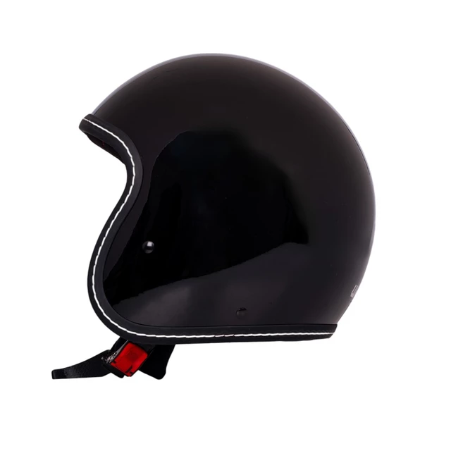 Kask motocyklowy na chopper W-TEC Badachos i gogle Atavist - Czarny błyszczący