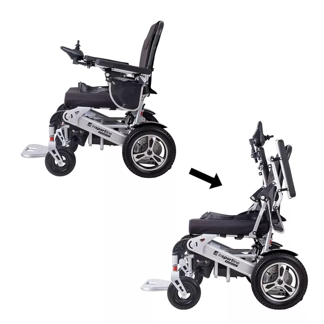 Elektryczny wózek inwalidzki inSPORTline Hawkie Basic II ∙ 500 W ∙ zasięg 24 km ∙ nośność 120 kg ∙ prędkość 6 km/h - Srebrny