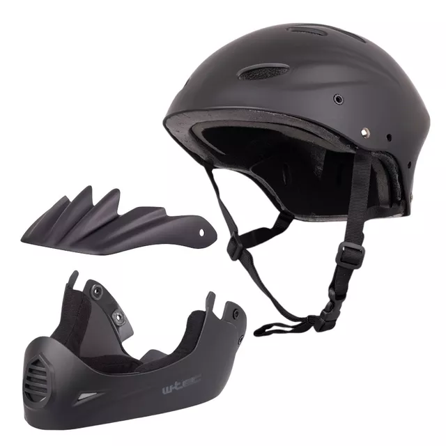 Kask downhill 2w1 na rower motor enduro zjazdowy W-TEC Campanero Matt Black