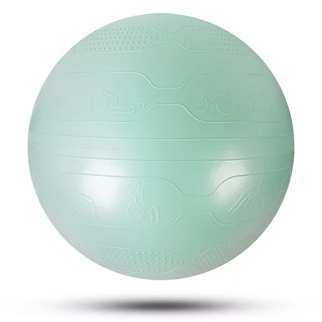 Piłka gimnastyczna inSPORTline Stretch Ball 65 cm ∙ z podstawą BallBase ∙ wypustki masujące ∙ nośność 200 kg ∙ piktogramy ćwiczeń - Miętowy