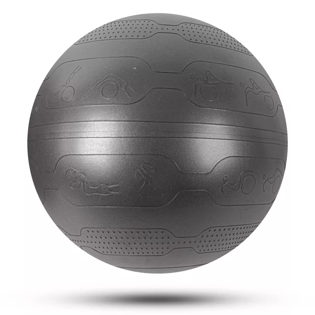 Piłka gimnastyczna inSPORTline Stretch Ball 65 cm ∙ z podstawą BallBase ∙ wypustki masujące ∙ nośność 200 kg ∙ piktogramy ćwiczeń - Miętowy