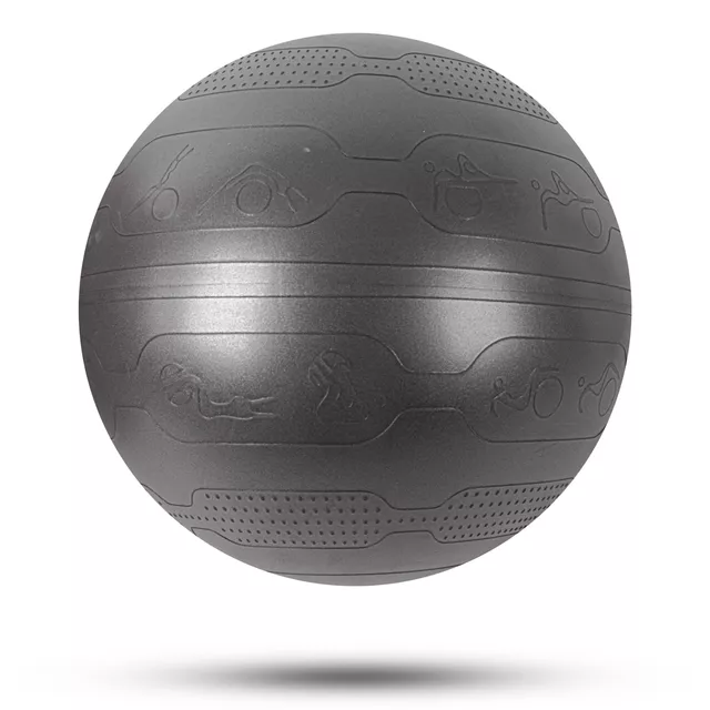 Piłka gimnastyczna inSPORTline Stretch Ball Ø 55 cm ∙ antypoślizgowa ∙ wypustki masujące ∙ nośność 200 kg ∙ pompka w zestawie - Czarny