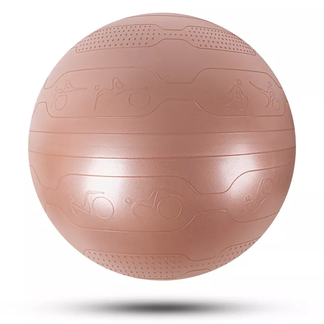 Piłka gimnastyczna inSPORTline Stretch Ball 65 cm ∙ z podstawą BallBase ∙ wypustki masujące ∙ nośność 200 kg ∙ piktogramy ćwiczeń - Miętowy