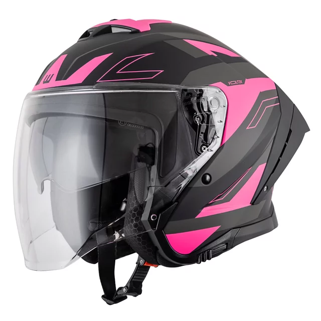 Kask motocyklowy W-TEC Voltik Shockrose ∙ blenda przeciwsłoneczna ∙ system wentylacji ∙ wyjmowana wyściółka - Różowy