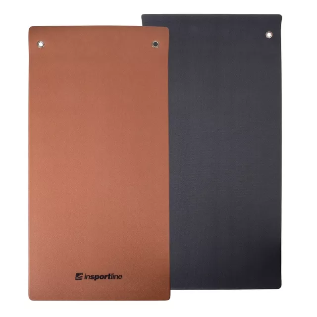 Mata do ćwiczeń inSPORTline Aero Advance 120×60 cm ∙ pianka z pamięcią ∙ 9 mm ∙ antypoślizgowa ∙ otwory ∙ imitacja skóry - Czarno-szary