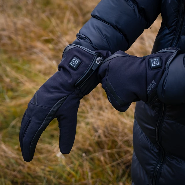 Ogrzewane rękawice motocyklowe i narciarskie W-TEC HEATnoir ∙ wodoodporne ∙ 3 tryby ogrzewania ∙ bateria do 4h ∙ touchscreen