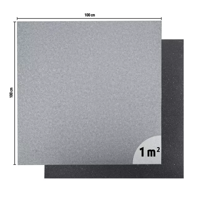 Mata ochronna inSPORTline Luxteko Flat 100x100x1,5 cm ∙ do ciężkich maszyn i hantli ∙ design drewno/marmur ∙ wysoka gęstość ∙ tłumi hałas - drewno
