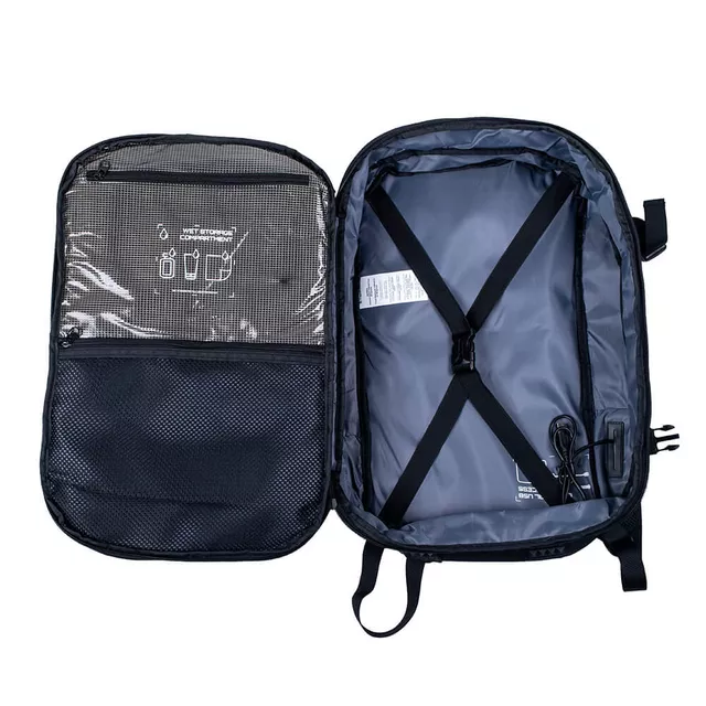 Plecak podróżny inSPORTline Wingmate 33–50 l ∙ regulowana pojemność ∙ otwarcie jak walizka ∙ kieszeń na laptopa 17,3" ∙ kabel do powerbanka