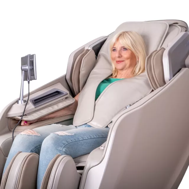 Fotel masujący inSPORTline Balsadena ∙ masaż 4D, powietrzny ∙ ogrzewanie ∙ Bluetooth ∙ Zero Gravity ∙ Zero Space - Beżowy