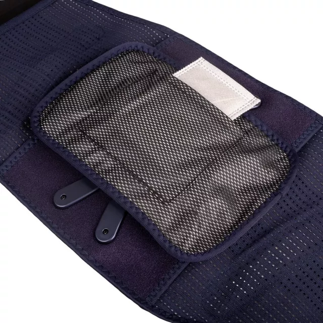 Pas masujący lędźwiowy inSPORTline Soncharge ∙ ciepło 40-50°C ∙ 3 tryby wibracji ∙ 3 poziomy grzania ∙ unisex ∙ oddychający materiał ∙ LCD
