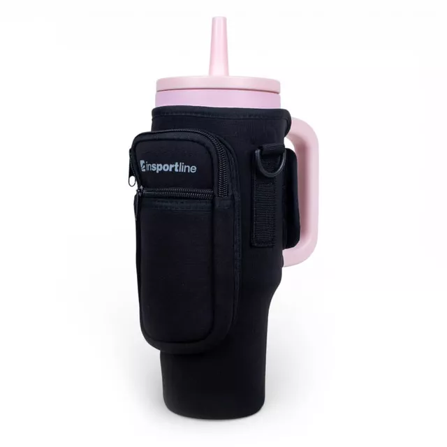Przenośna torba etui na kubek termiczny 1200 ml neopren ∙ 2 kieszenie na zamek ∙ regulowany pasek na ramię