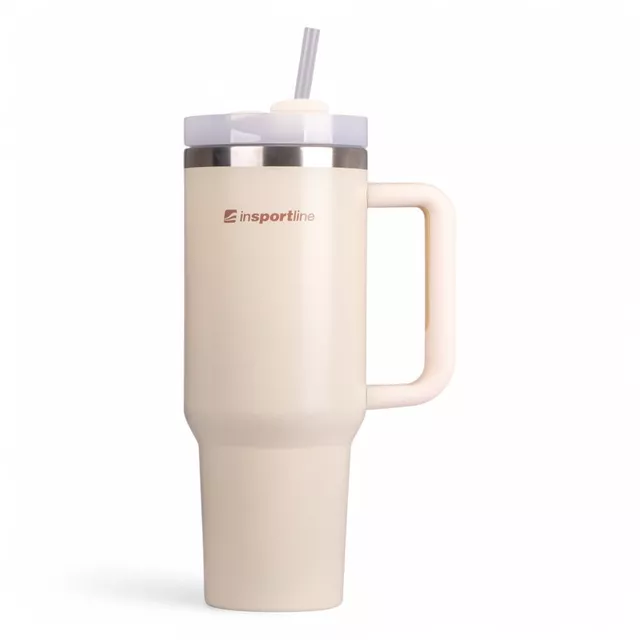 Kubek termiczny inSPORTline Misakafi Tumbler 1200 ml ∙ stal nierdzewna ∙ uchwyt ∙ pasuje do uchwytów samochodowych - Beżowy