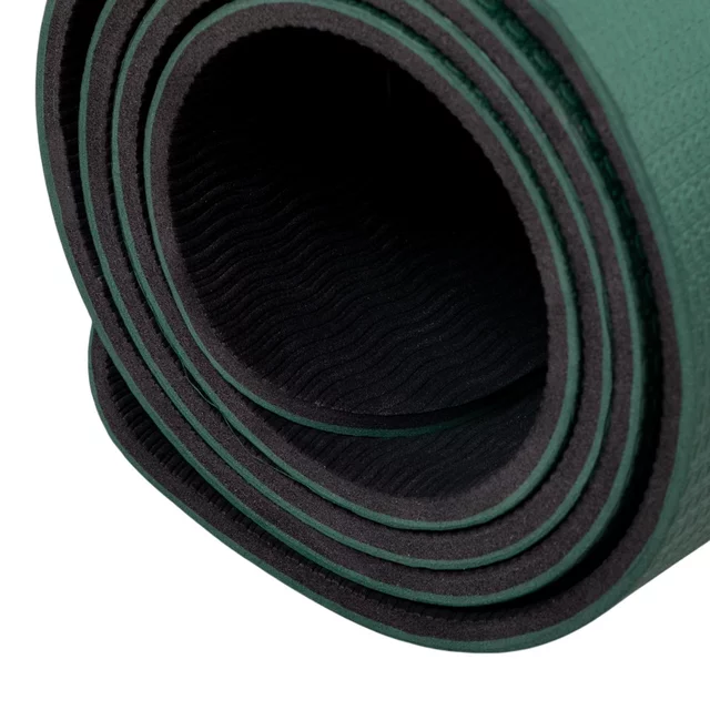 Mata do ćwiczeń inSPORTline Kikami 180x61x0,8 cm ∙ z otworami do zawieszenia ∙ antypoślizgowa ∙ z paskiem transportowym ∙ odporna na pot i wodę - bambus beżowo-brązowy