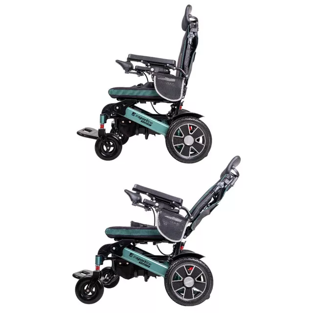 Elektryczny wózek inwalidzki inSPORTline Hawkie Evo II ∙ 700 W ∙ regulowane oparcie ∙ 130 kg - Srebrny
