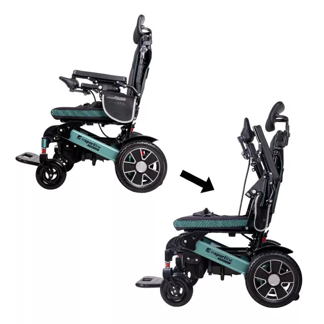 Elektryczny wózek inwalidzki inSPORTline Hawkie Evo II ∙ 700 W ∙ regulowane oparcie ∙ 130 kg - Srebrny
