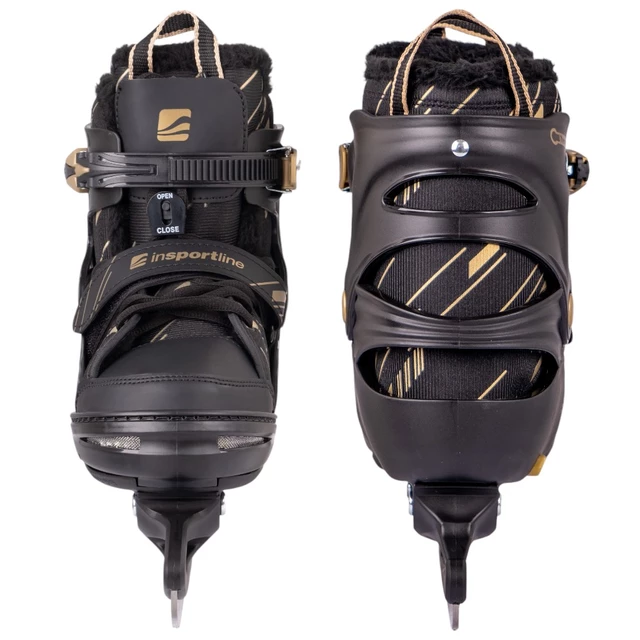 Łyżwy regulowane z futerkiem inSPORTline Golnes ∙ unisex ∙ ocieplane ∙ ComfortFit ∙ Thermo Fit ∙ AdjusTouch - Czarny